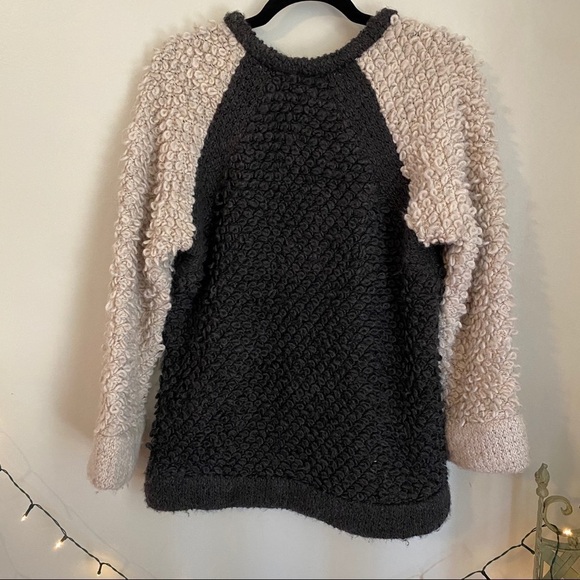 IRO Colorblock Ecru and Charcoal Gray Sweater - Picture 12 of 15